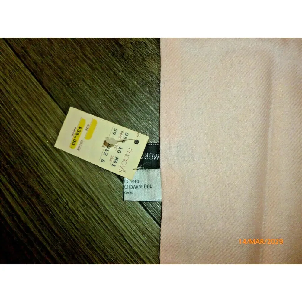 Morgan Taylor‎ Wool Silk Long Reversible Pink Vintage NEW NWT Scarf